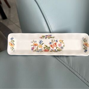 Floral Rectangular Ceramic Tray